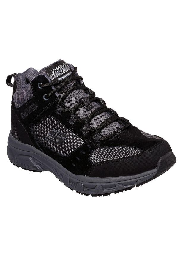 skechers - Buty trekkingowe męskie Skechers Oak Canyon. Zapięcie: sznurówki. Kolor: szary, czarny, wielokolorowy. Materiał: materiał, skóra. Szerokość cholewki: normalna