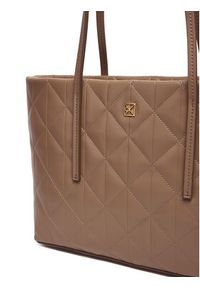 Calvin Klein Torebka Quilted Small Tote LV04F3325G Beżowy. Kolor: beżowy. Materiał: skórzane #6