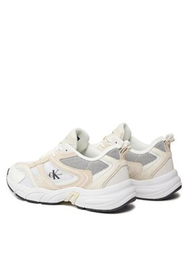 Calvin Klein Jeans Sneakersy Retro Tennis Su-Mesh Wn YW0YW00891 Beżowy. Kolor: beżowy. Materiał: skóra