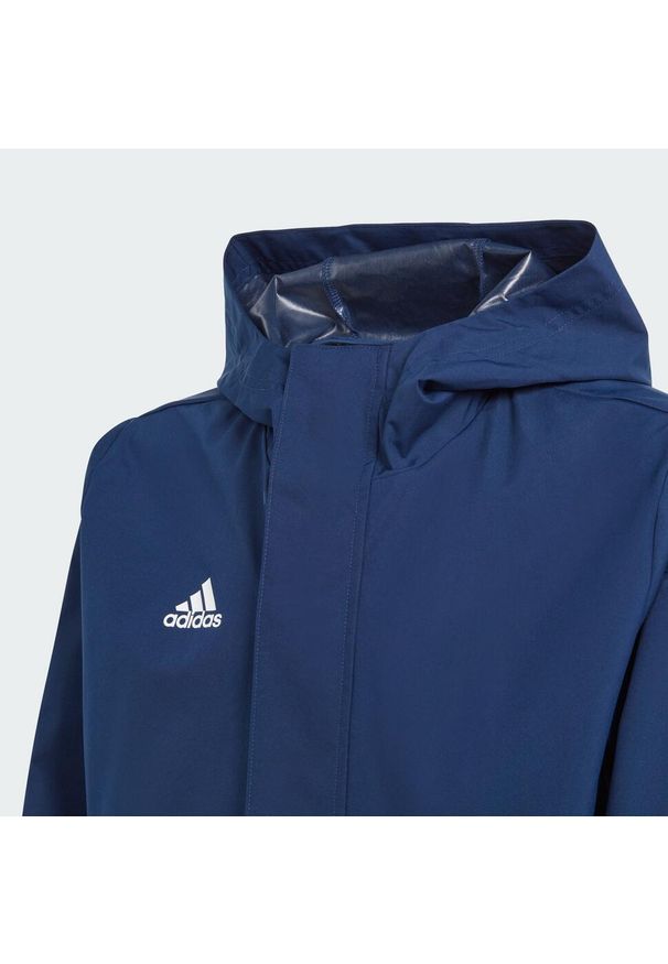Adidas - Entrada 22 All-Weather Jacket. Kolor: niebieski. Materiał: materiał. Sport: piłka nożna