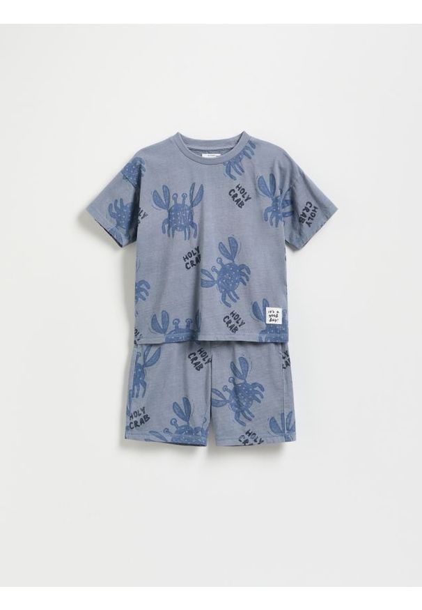 Reserved - Bawełniany komplet - jasnoniebieski. Kolor: niebieski. Materiał: bawełna
