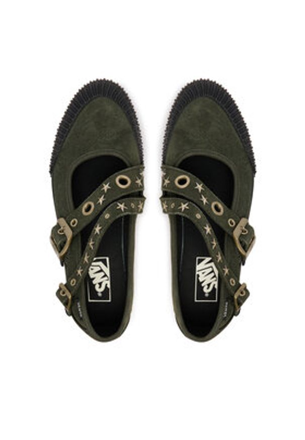 Vans Półbuty Mary Jane Straps VN000D9AOLV1 Zielony. Kolor: zielony. Materiał: skóra, zamsz
