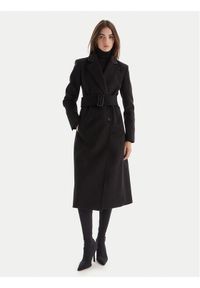Patrizia Pepe Płaszcz wełniany 2O0195 A171 Czarny Regular Fit. Kolor: czarny. Materiał: wełna