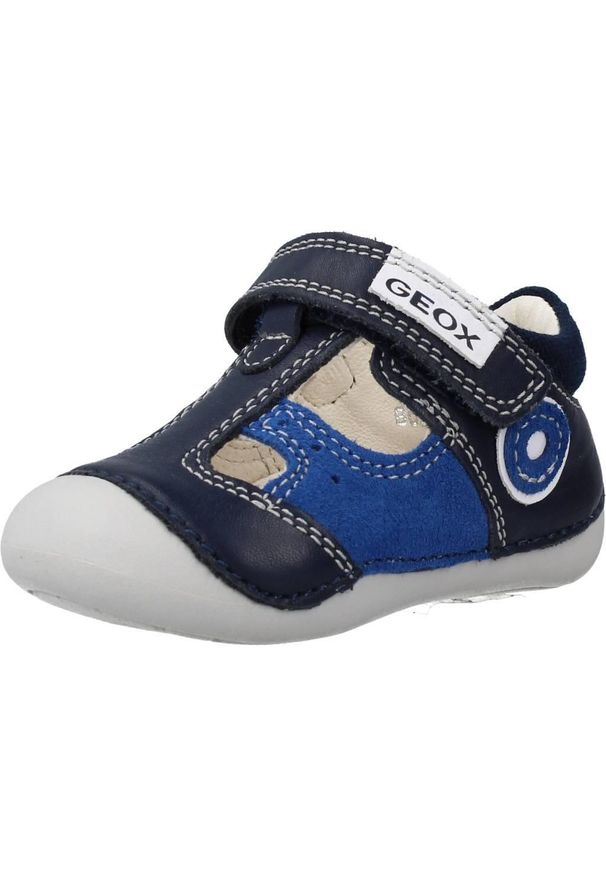 Geox - Buty GEOX B TUTIM B. A Niebieski. Kolor: niebieski. Materiał: tkanina, skóra. Sport: turystyka piesza