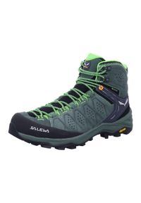 Buty trekkingowe męskie Salewa MS Alp 2 Mid Gtx. Wysokość cholewki: za kostkę. Zapięcie: bez zapięcia. Kolor: zielony. Materiał: skóra. Szerokość cholewki: normalna