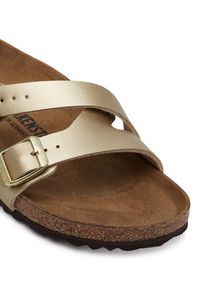 Birkenstock Klapki Yao Balance 1016685 Złoty. Kolor: złoty. Materiał: skóra