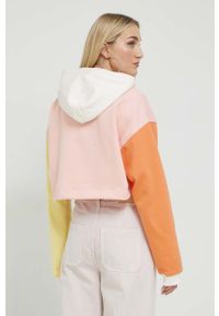 Tommy Jeans bluza damska kolor różowy z kapturem wzorzysta. Typ kołnierza: kaptur. Kolor: różowy. Materiał: bawełna #4