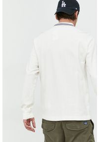 Abercrombie & Fitch longsleeve męski kolor beżowy gładki. Kolor: beżowy. Długość rękawa: długi rękaw. Długość: krótkie. Wzór: gładki #3