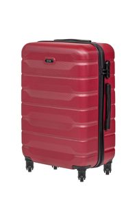 Ochnik - Komplet walizek na kółkach 19''/24''/28''. Kolor: czerwony. Materiał: guma, poliester, materiał, kauczuk #10