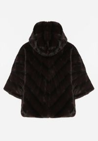 Born2be - Czarna Kurtka Futerko Oversize z Kapturem i Rękawami 3/4 Idanne. Okazja: na co dzień. Typ kołnierza: kaptur. Kolor: czarny. Materiał: futro. Styl: klasyczny, casual, elegancki #3