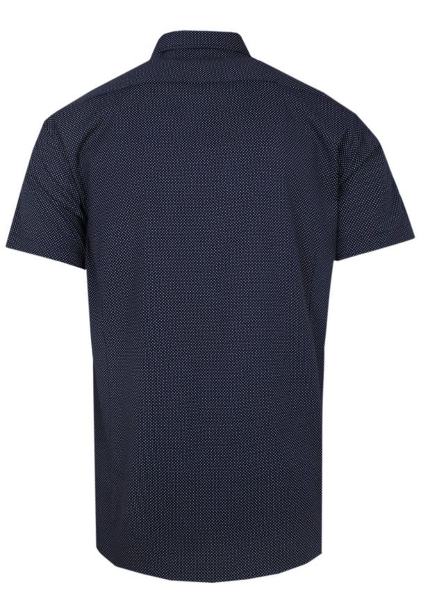 Męska Koszula Typu Casual (Weekendowa) - Pako Jeans - Granatowa w Mikrogroszki. Okazja: na co dzień. Kolor: niebieski. Materiał: bawełna. Styl: casual