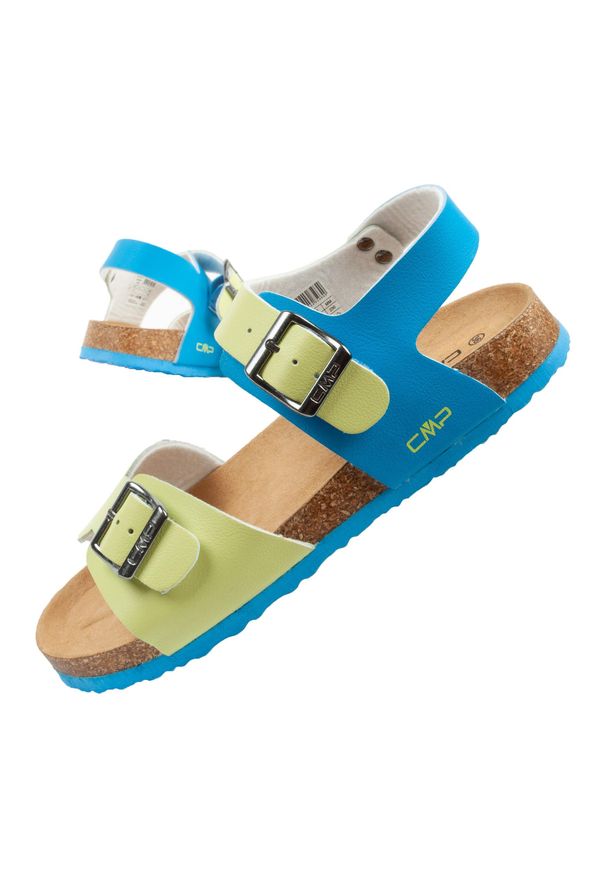 Buty sandały dziecięce CMP Raisho wygodne kolorowe lekkie. Kolor: zielony, niebieski, wielokolorowy. Wzór: kolorowy. Sezon: lato. Sport: turystyka piesza