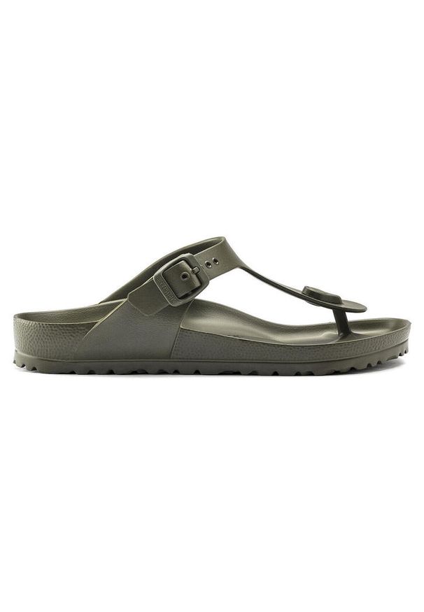 Japonki damskie Birkenstock Gizeh Eva. Zapięcie: bez zapięcia. Kolor: zielony, wielokolorowy, brązowy. Materiał: materiał, syntetyk. Szerokość cholewki: normalna. Sport: turystyka piesza