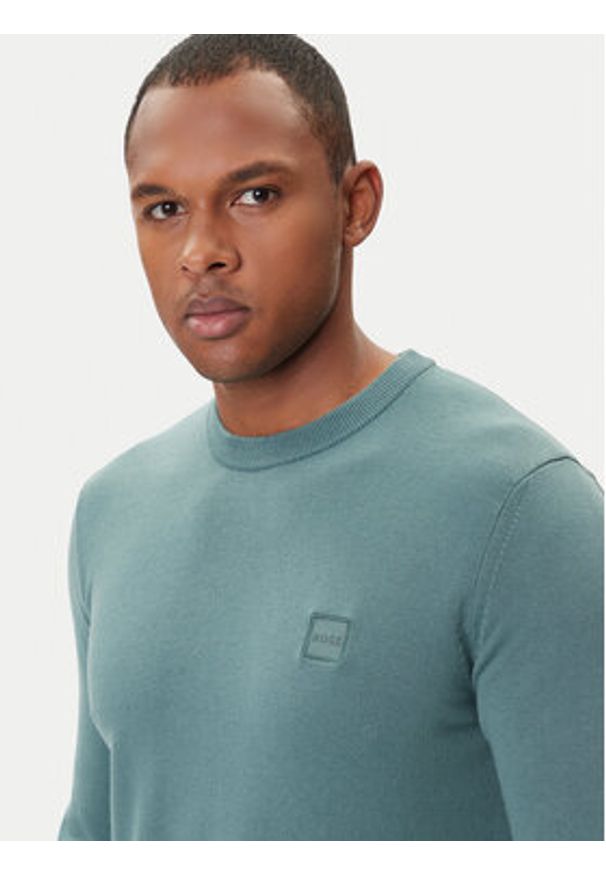 BOSS Sweter Kanovano_S 50527583 Zielony Regular Fit. Kolor: zielony. Materiał: bawełna
