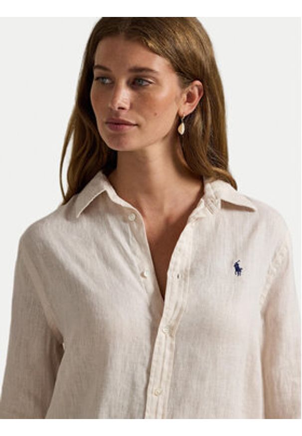 Polo Ralph Lauren Koszula 211970730511 Beżowy Classic Fit. Typ kołnierza: polo. Kolor: beżowy. Materiał: len