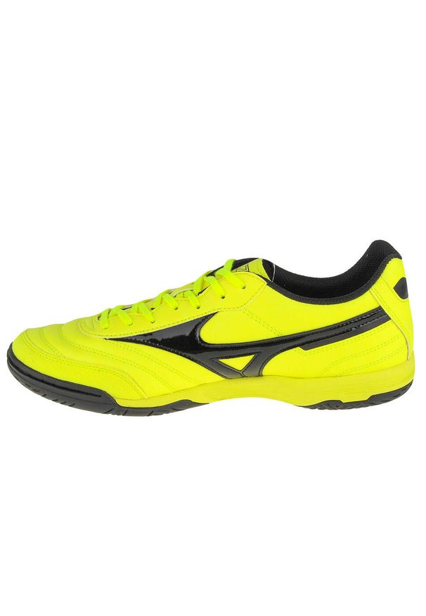 Buty halowe - halówki męskie, Mizuno Morelia Sala Classic In. Zapięcie: sznurówki. Kolor: żółty, wielokolorowy. Materiał: materiał, syntetyk. Szerokość cholewki: normalna. Sport: piłka nożna