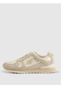 4f - 4F Sneakersy 4CITY z elementami zamszowymi damskie - beżowe 41. Okazja: na co dzień, na spacer. Kolor: beżowy. Materiał: zamsz. Sport: turystyka piesza #1