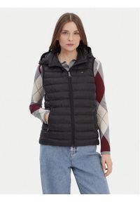 TOMMY HILFIGER - Tommy Hilfiger Bezrękawnik Global Stripe WW0WW42051 Czarny Regular Fit. Kolor: czarny. Materiał: syntetyk. Długość rękawa: bez rękawów #1