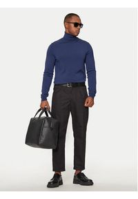 Hugo Golf San Thomas-M 50474174 Granatowy Slim Fit. Typ kołnierza: golf. Kolor: niebieski. Materiał: wełna