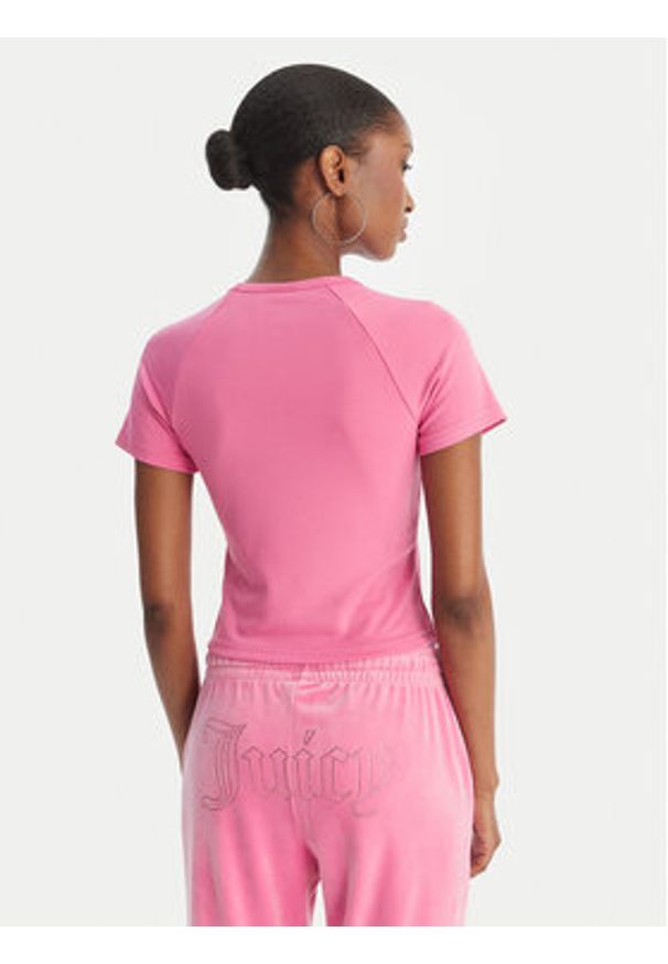 Juicy Couture T-Shirt Baby JCWCT126317 Różowy Slim Fit. Kolor: różowy