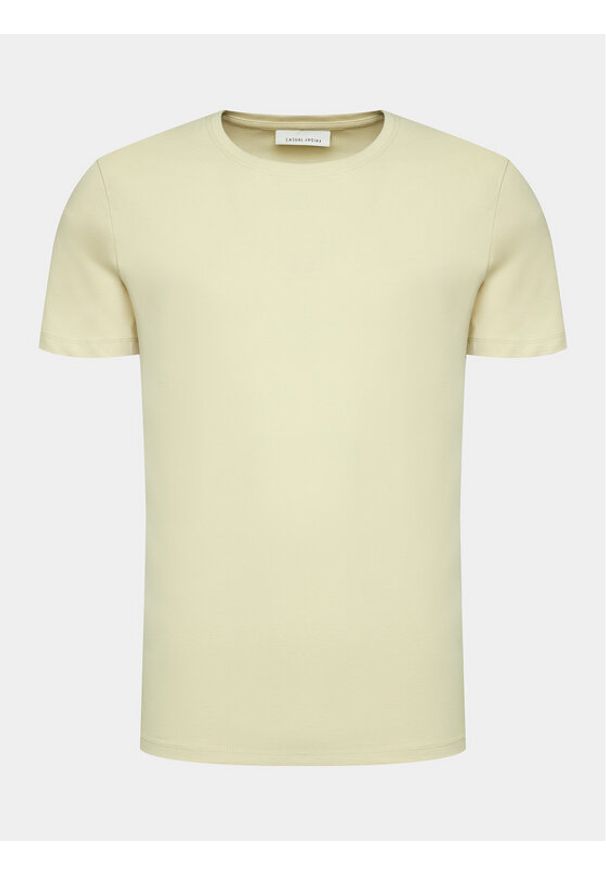 Casual Friday T-Shirt 20503063 Beżowy Slim Fit. Okazja: na co dzień. Kolor: beżowy. Materiał: bawełna. Styl: casual