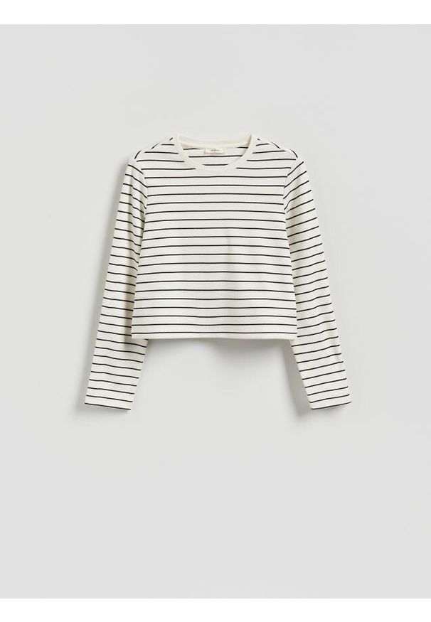 Reserved - Bluza w paski - wielobarwny. Materiał: wiskoza, dzianina. Wzór: paski