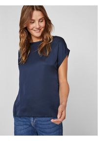 Vila T-Shirt Ellette 14059563 Granatowy Regular Fit. Kolor: niebieski. Materiał: syntetyk