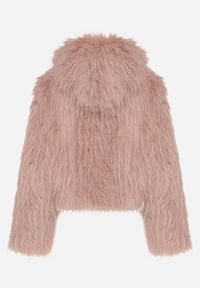 Born2be - Różowa Kurtka Futerko na Suwak z Kapturem Zetale. Okazja: na spacer. Typ kołnierza: kaptur. Kolor: różowy. Materiał: futro. Wzór: gładki #5