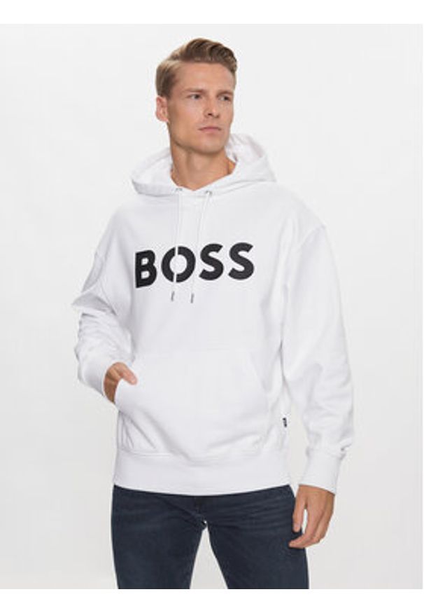 BOSS - Boss Bluza Sullivan 16 50496661 Biały Oversize. Kolor: biały. Materiał: bawełna