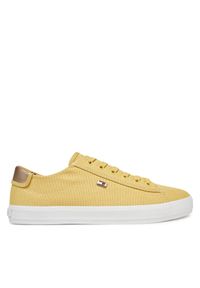 TOMMY HILFIGER - Tommy Hilfiger Tenisówki Vulc Canvas Lace Up Sneaker FW0FW08647 Żółty. Kolor: żółty. Materiał: materiał