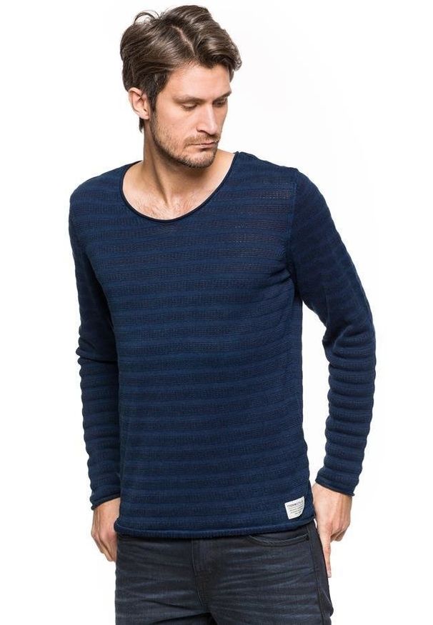 Tom Tailor - MĘSKI SWETER TOM TAILOR INDIGO SWEATER 3019542.00.12 COL. 6889. Styl: elegancki