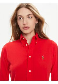 Polo Ralph Lauren Koszula Ls Knt Ox St 211924258003 Czerwony Slim Fit. Typ kołnierza: polo. Kolor: czerwony. Materiał: bawełna #5