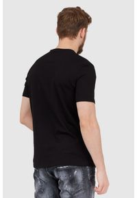 Armani Exchange - ARMANI EXCHANGE Czarny t-shirt męski z wyszywanym logo. Kolor: czarny. Materiał: prążkowany #4