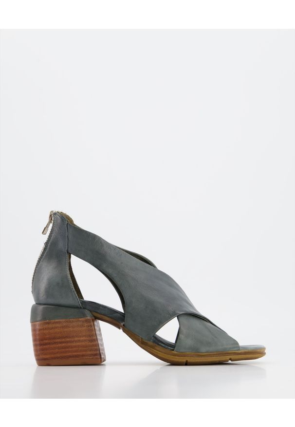 Venezia - ZIELONE SANDAŁY VT04-9 V3 L CLOU. Kolor: zielony. Materiał: skóra, syntetyk. Obcas: na obcasie. Wysokość obcasa: średni