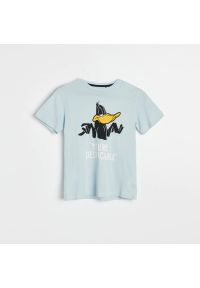 Reserved - T-shirt Kaczor Daffy - Niebieski. Kolor: niebieski #1
