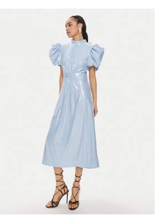 ROTATE Sukienka koktajlowa Dawnana 1122932322 Błękitny Regular Fit. Kolor: niebieski. Materiał: syntetyk. Styl: wizytowy