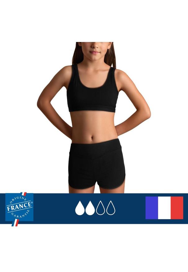 PLIM UNDERWEAR - Dół menstruacyjnego stroju kąpielowego dla nastolatki- średnia chłonność. Kolor: czarny