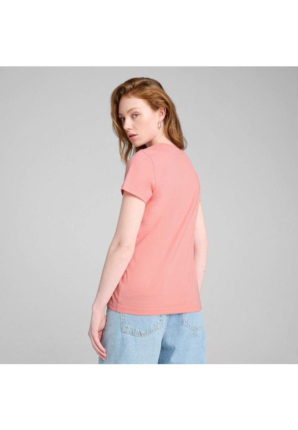 Koszulka Puma Ess Metallic Tee, Kobiety. Kolor: różowy. Materiał: materiał, bawełna