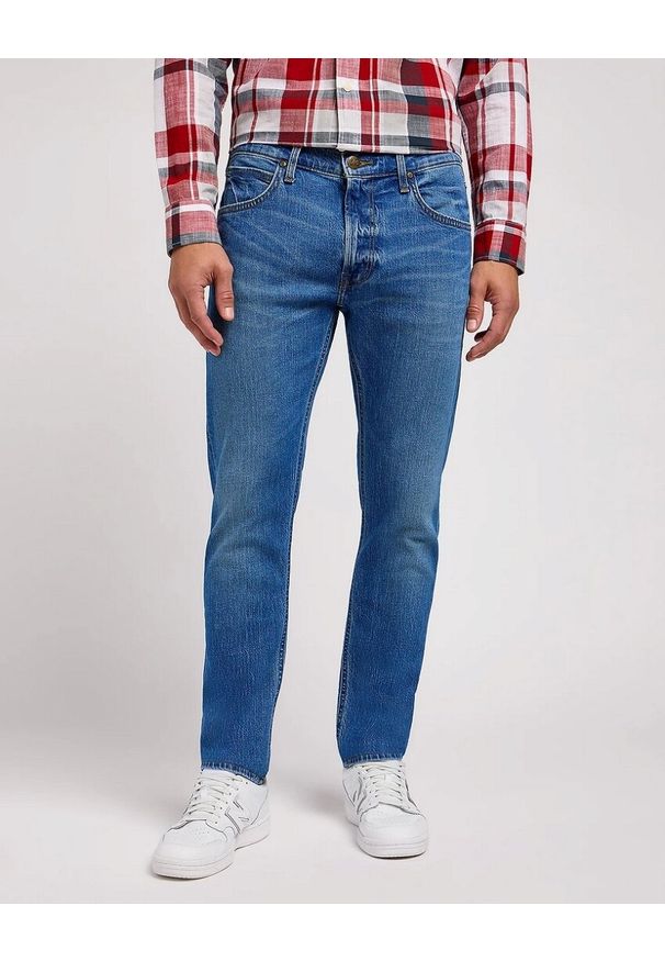 Lee - MESKIE SPODNIE LUKE INDIGO VINTAGE 112349321 L719015994. Okazja: na co dzień. Długość: długie. Styl: vintage