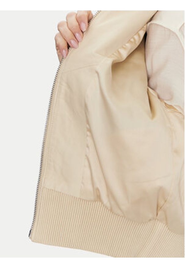 Munthe Kurtka skórzana Ferril 251151525105 Beżowy Relaxed Fit. Kolor: beżowy. Materiał: skóra