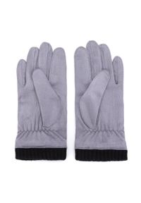 Wittchen - Męskie rękawiczki z ukośnym przeszyciem i ściągaczem szare. Kolor: szary. Materiał: poliester. Styl: elegancki #3