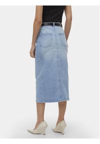 Vero Moda Spódnica jeansowa Veri 10295731 Niebieski Regular Fit. Kolor: niebieski. Materiał: bawełna