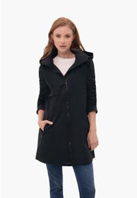 Volcano - Płaszcz przejściowy J-BOLONIA. Okazja: na co dzień. Typ kołnierza: kołnierzyk stójkowy, kaptur. Kolekcja: plus size. Kolor: niebieski. Materiał: materiał. Sezon: wiosna. Styl: casual #1