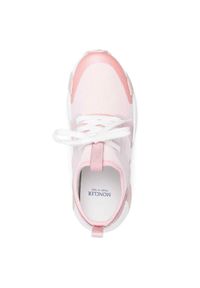 MONCLER - Różowe sneakersy Lunarove. Zapięcie: sznurówki. Kolor: biały. Materiał: guma, materiał #5