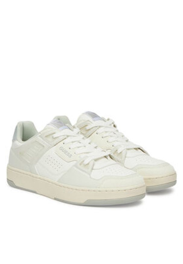 Guess Sneakersy FMJVIN PEL12 Écru. Materiał: skóra