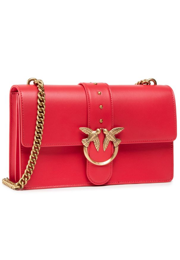 Torebka Pinko Love Classic Icon Simply 6 Cl PE 21 PLTT 1P2281 Y6XT Red R43. Kolor: czerwony. Materiał: skórzane