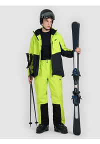 4f - 4F Spodnie narciarskie z szelkami membrana Dermizax 20000 męskie - zielone M. Kolor: żółty. Materiał: materiał. Technologia: Dermizax. Sezon: zima. Sport: narciarstwo #1