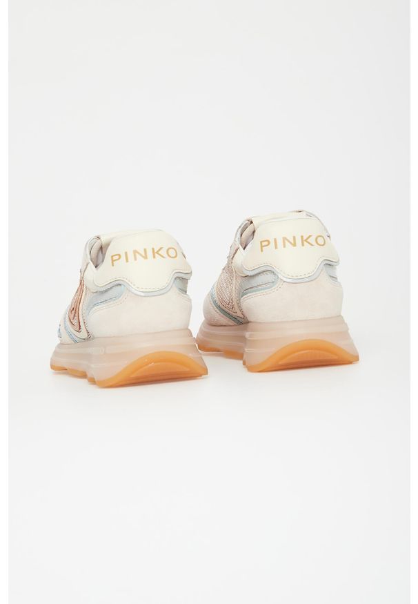 Pinko - Sneakersy damskie skórzane PINKO. Materiał: skóra