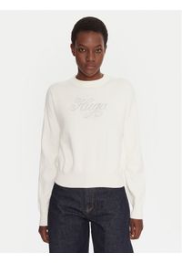 Hugo - HUGO Sweter Slogix_B 50548145 Beżowy Relaxed Fit. Kolor: beżowy. Materiał: syntetyk #1