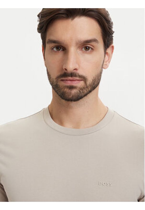 BOSS T-Shirt Thompson 01 50468347 Beżowy jasny Regular Fit. Kolor: beżowy. Materiał: bawełna